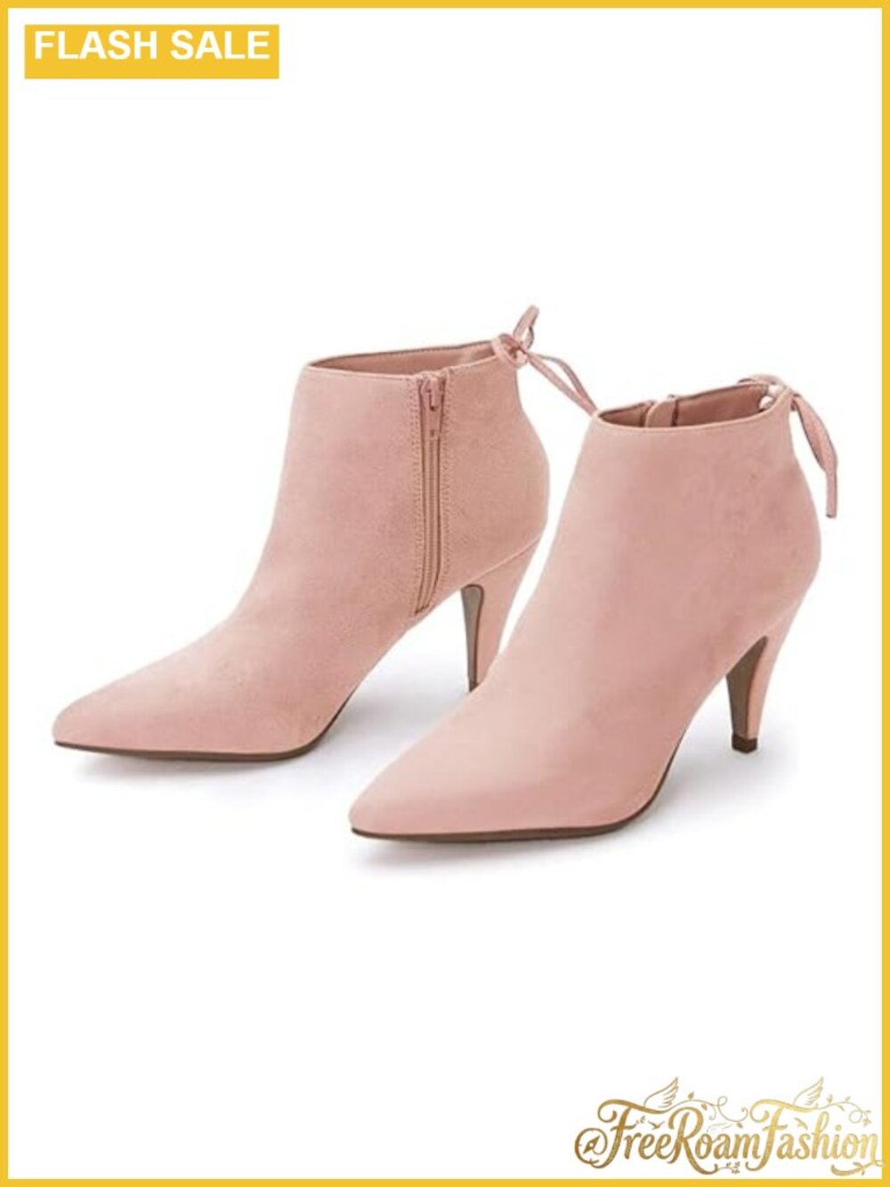 Pointed Toe Kitten Heel Ankle Booties Faux Leather Bowtie Side Zip Fall Dress
